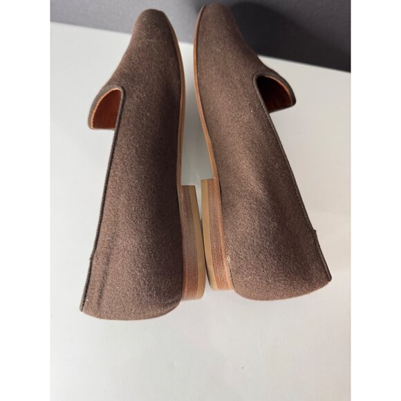 NEW Le Monde Beryl Wool Venetian Slipper Loafer Flats Brown Velvet EU 36 - Picture 5 of 6
